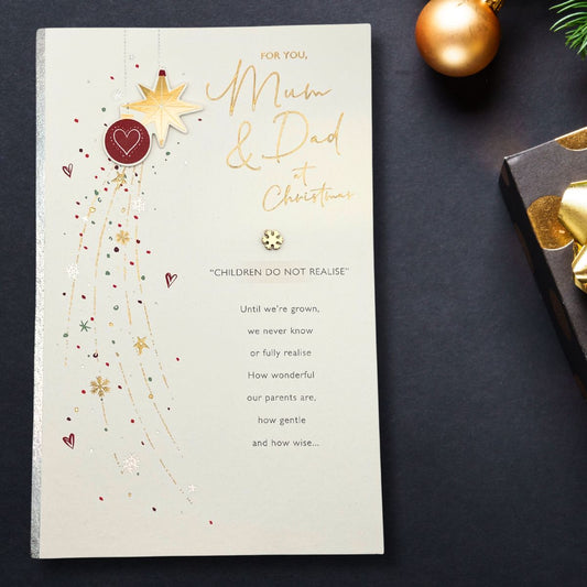 Mum & Dad Christmas Card - Decoupage Word Portraits
