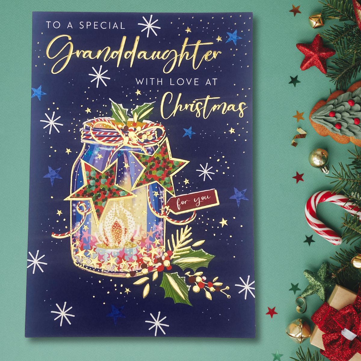 Granddaughter Christmas Card - Mason Jar