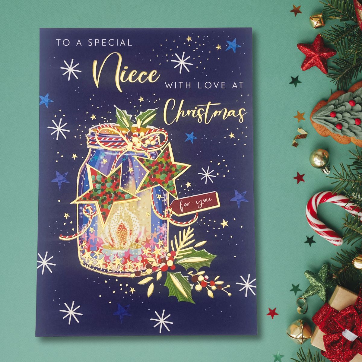 Niece Christmas Card - Mason Jar