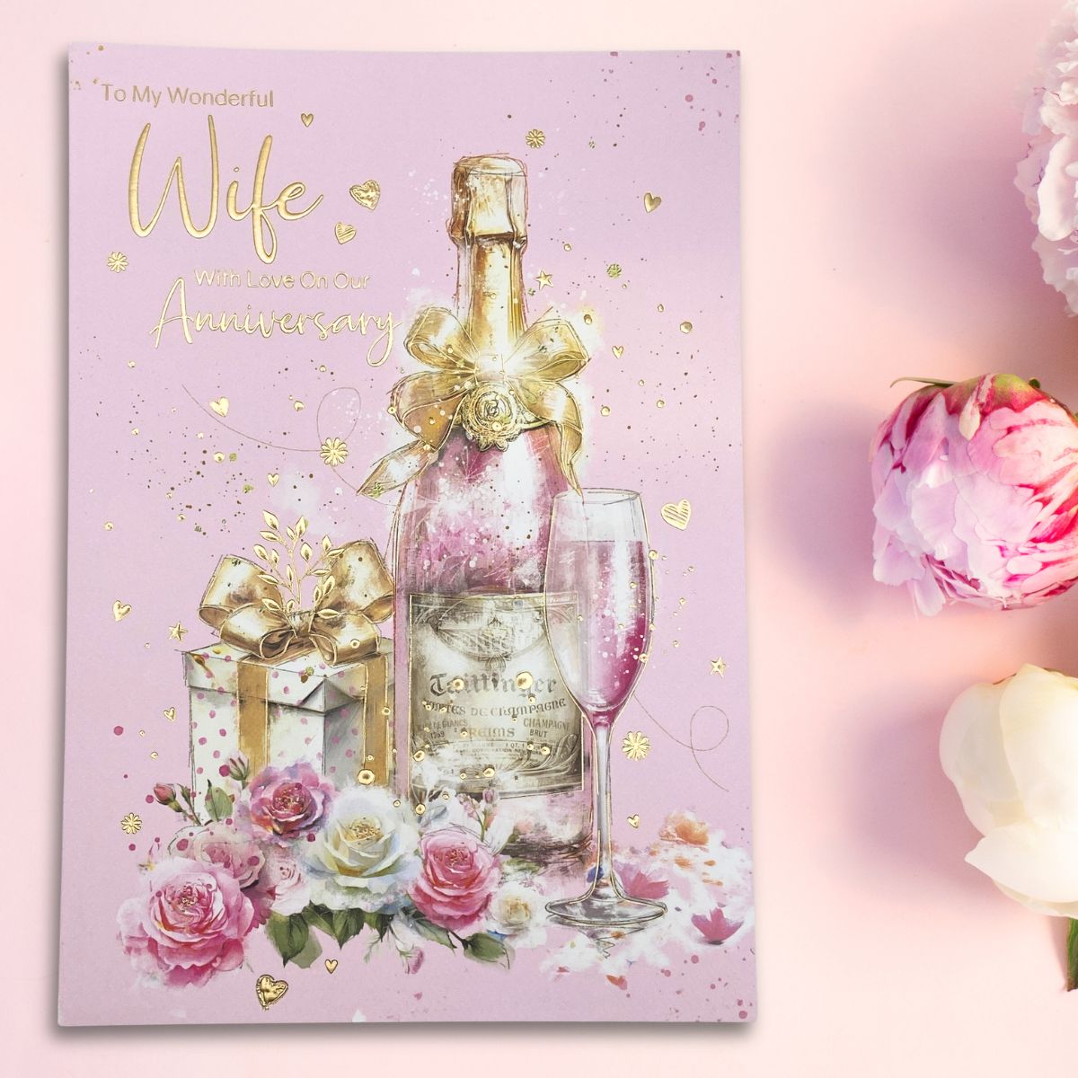Wife Anniversary Card - Large Bliss Gift & Champagne