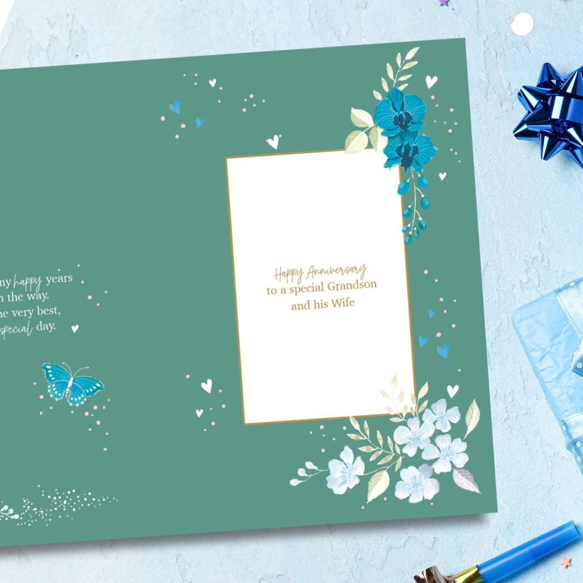 Grandson & Wife Anniversary Card - Moonstone Flutes