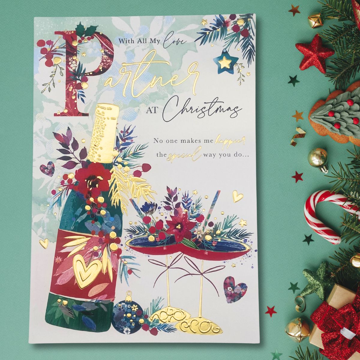 Partner Christmas Card - Cocktails & Bubbly