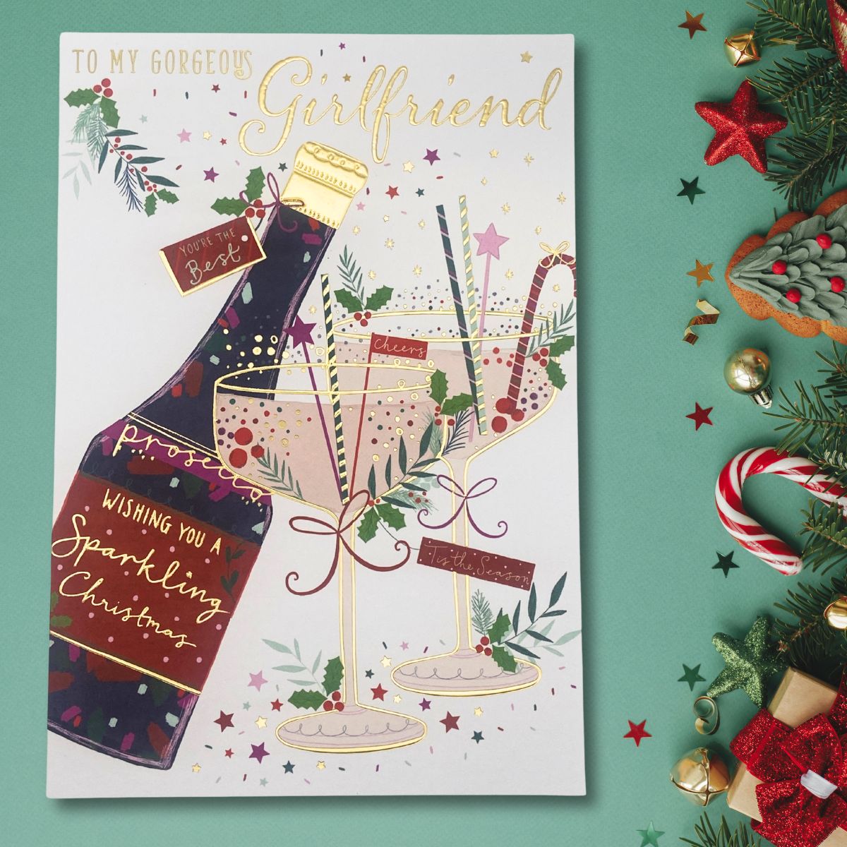 Girlfriend Christmas Card - Sparkling Christmas