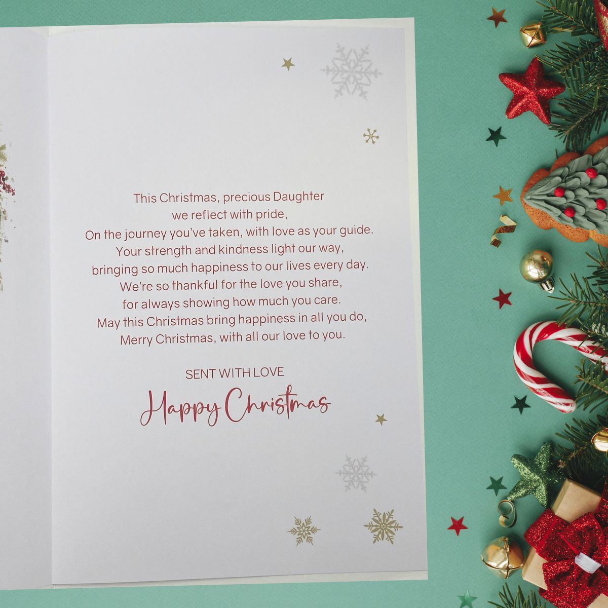 Daughter Christmas Card - Pretty Red Dress
