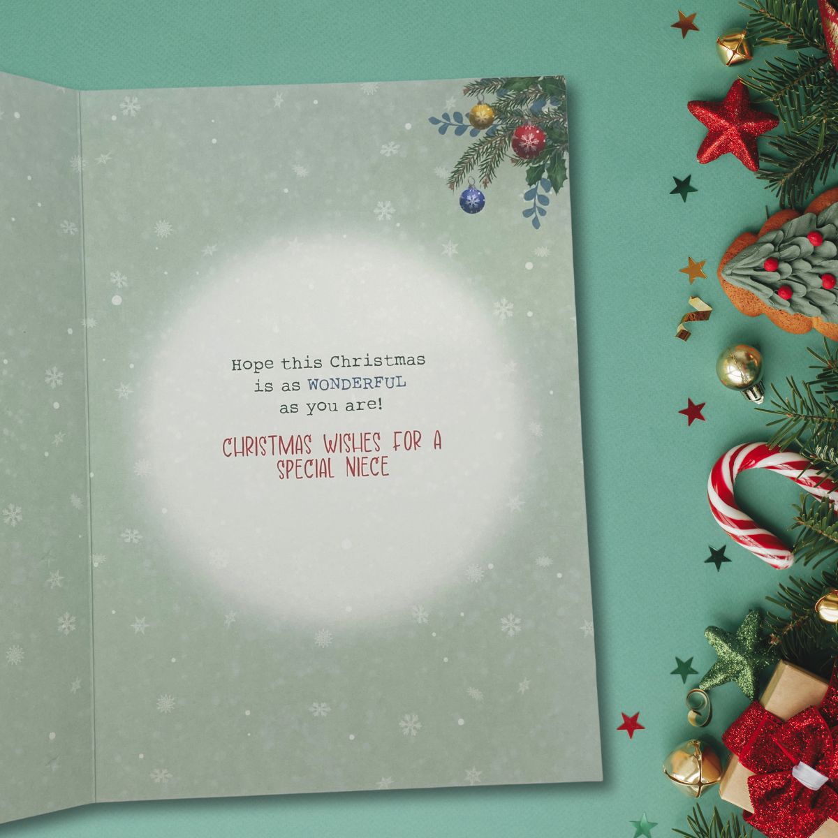 Niece Christmas Card - Hartley Hedgehog