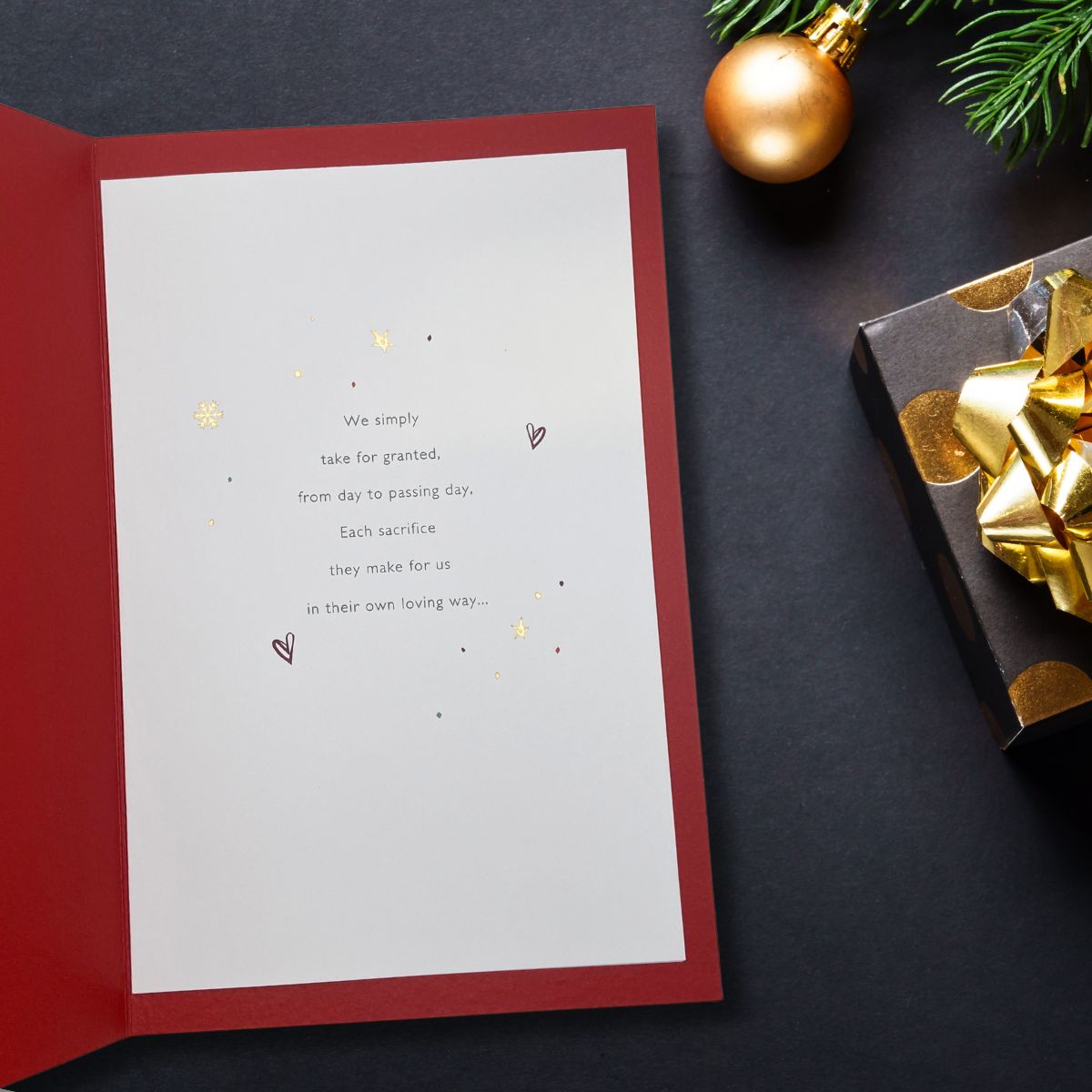 Mum & Dad Christmas Card - Decoupage Word Portraits