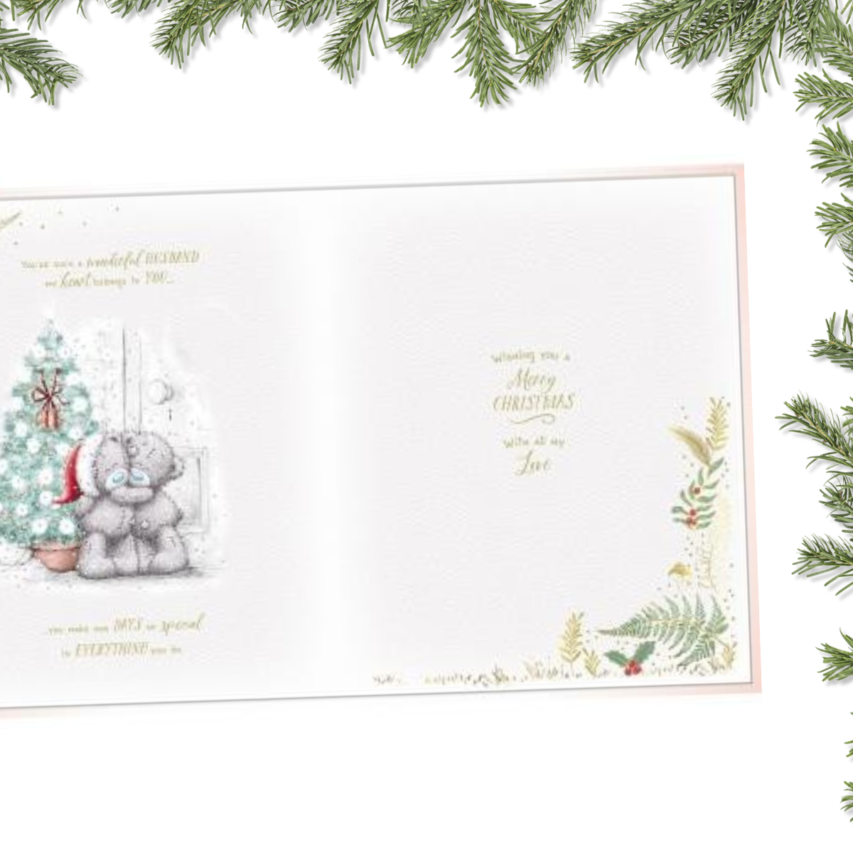 Husband Boxed Christmas Card - Me To You Bears Christmas Tree