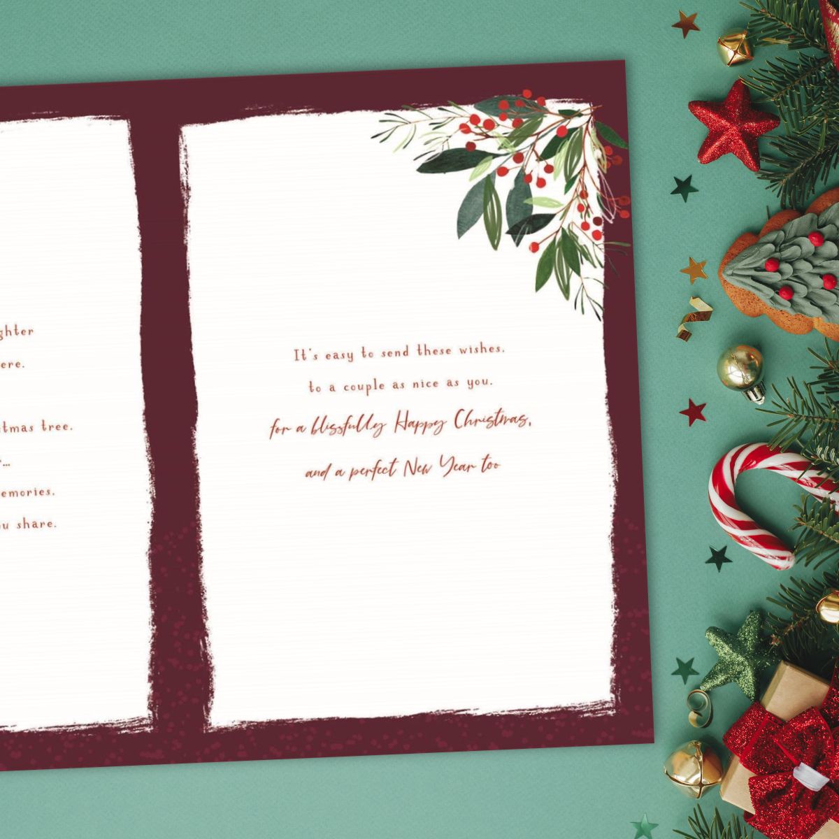 Sister & Fiancé Christmas Card - Skylight Stockings