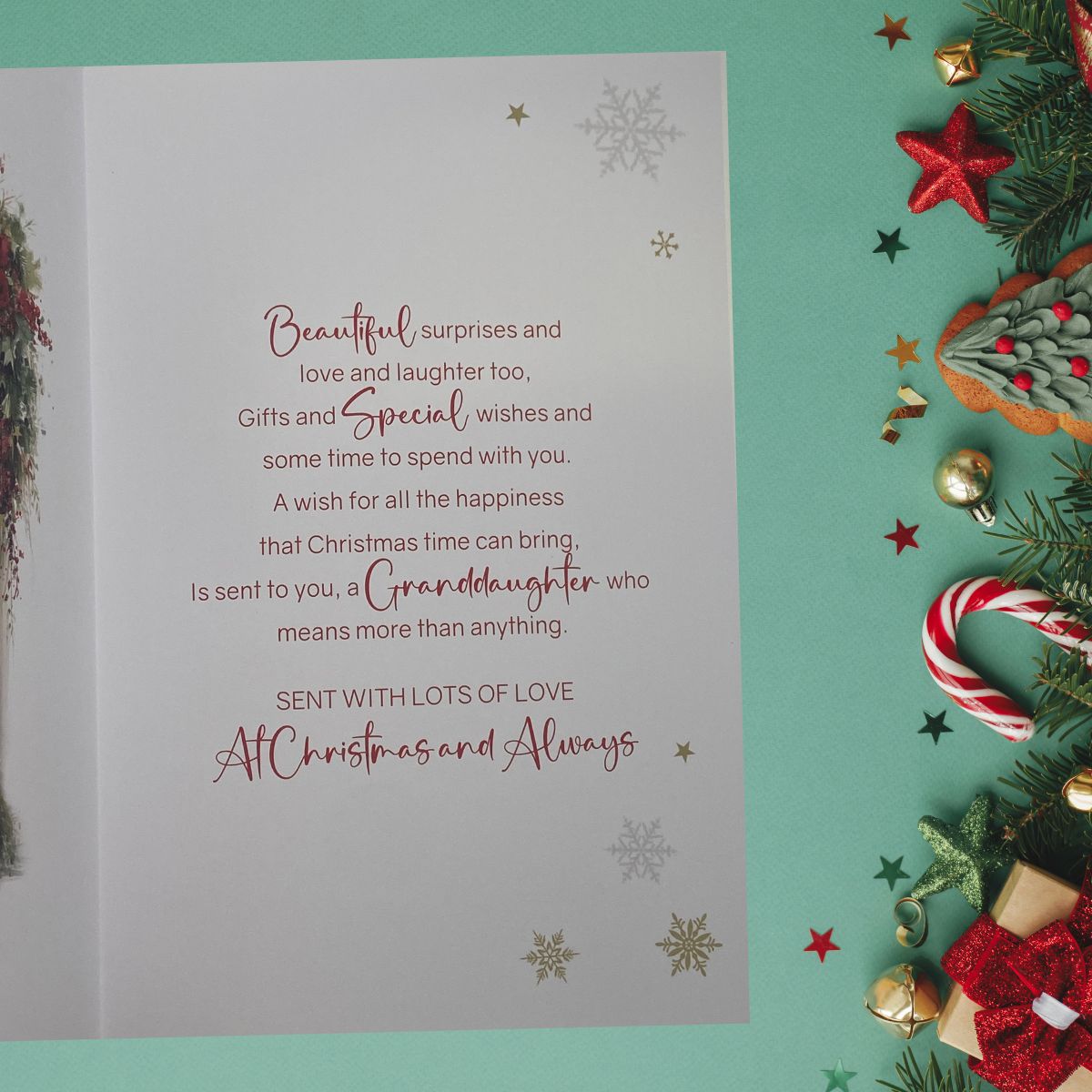 Granddaughter Christmas Card - Pretty Red Dress