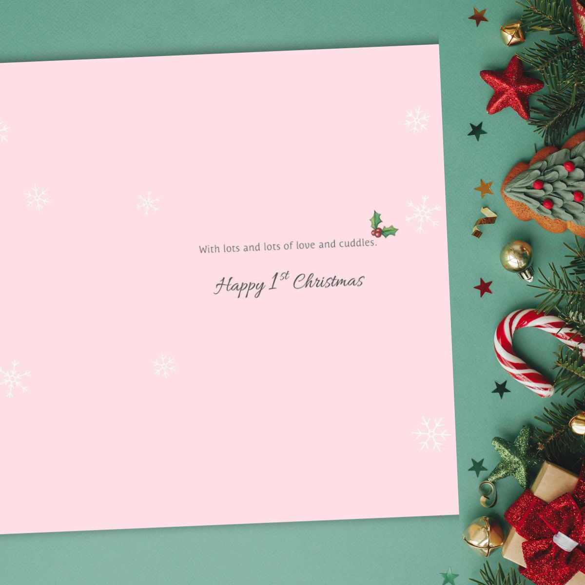 Great Granddaughter 1st Christmas Card - Rabbit & Gifts