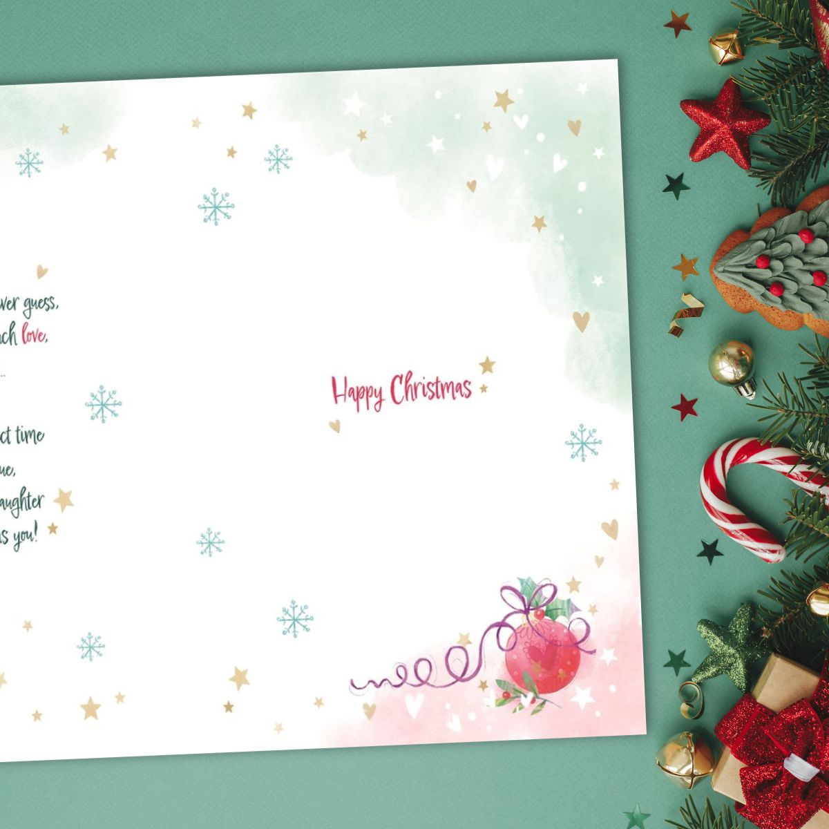 Granddaughter Christmas Card - Snowman Snowglobe