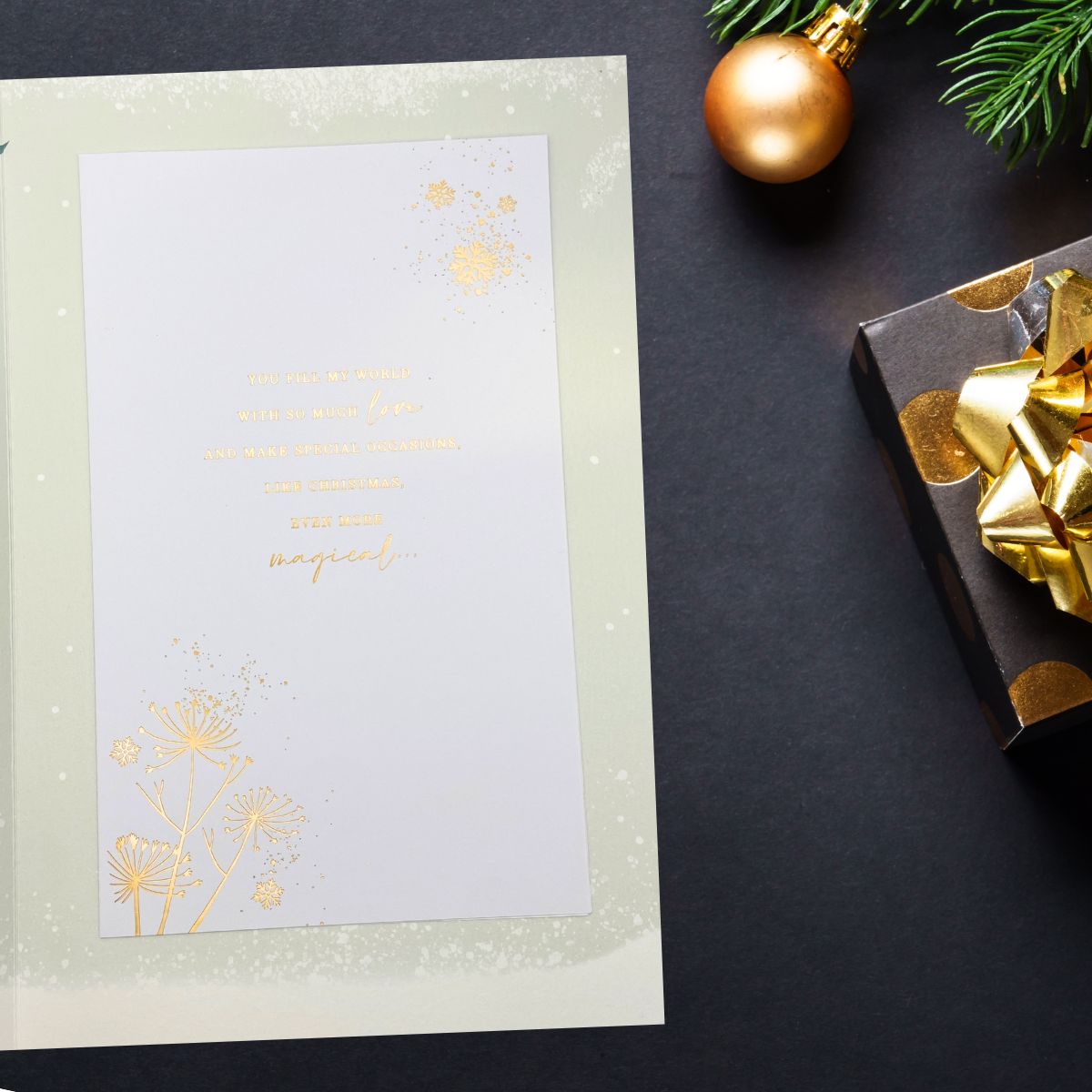 One I Love Large Christmas Card - Die Cut Heart