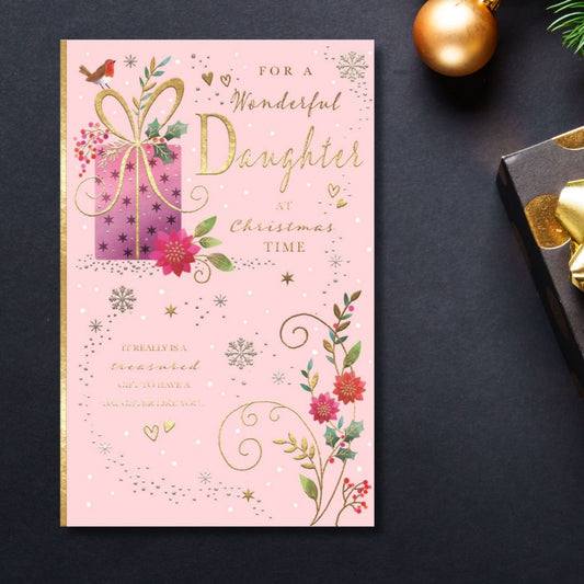 Daughter Large Christmas Card - Wonderful Daughter