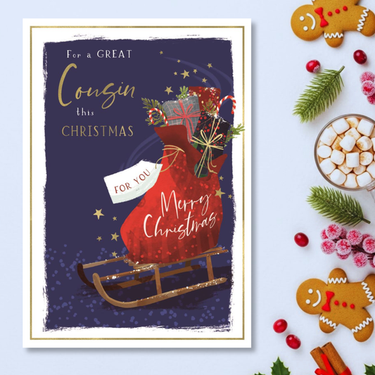 Cousin Christmas Card - Skylight Sack