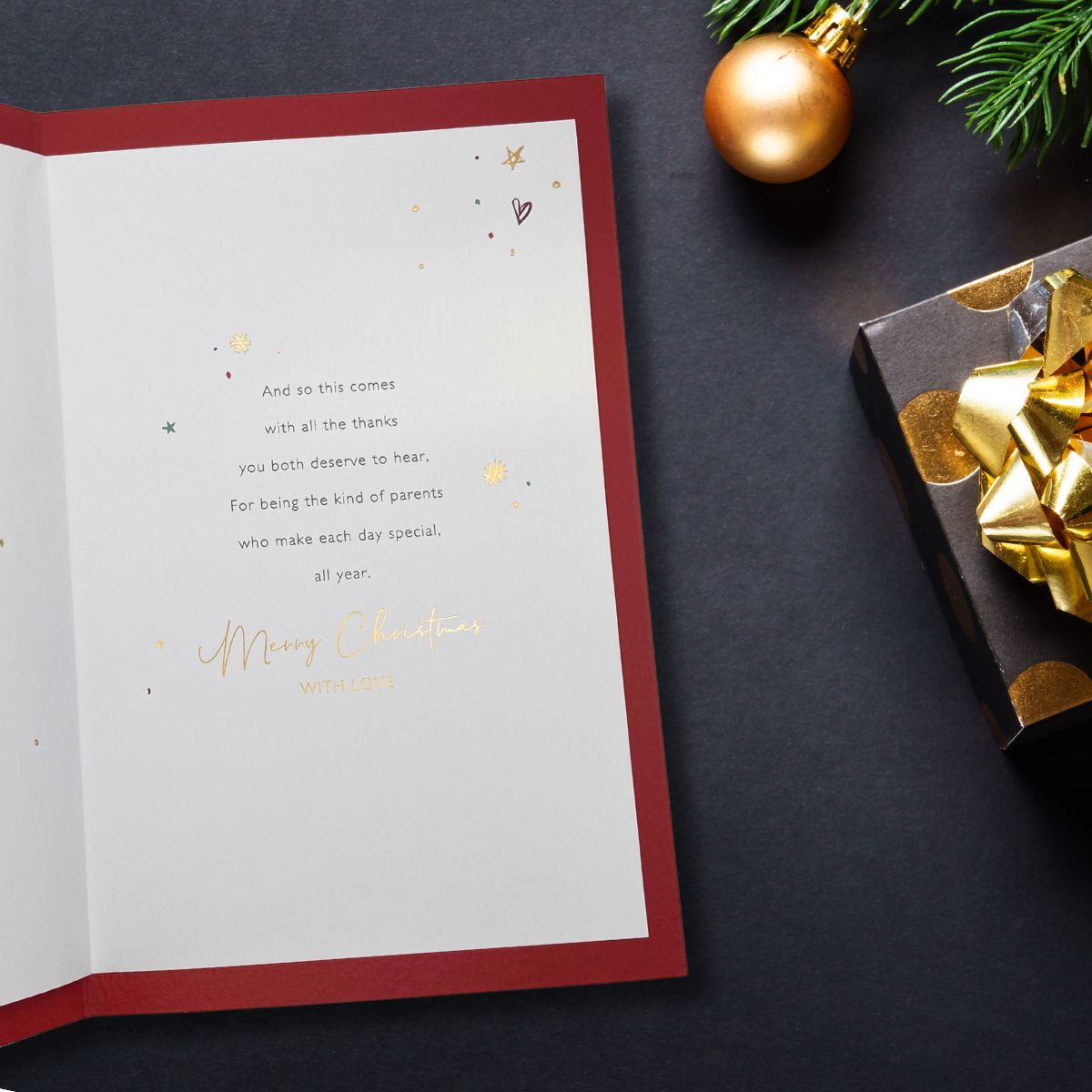 Mum & Dad Christmas Card - Decoupage Word Portraits