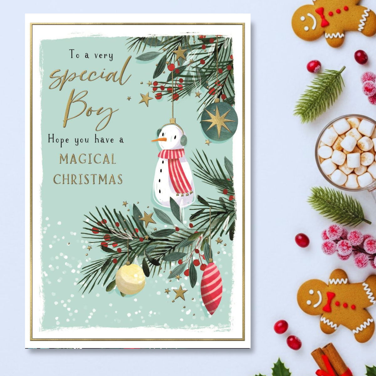 Special Boy's Christmas Card - Skylight Snowman
