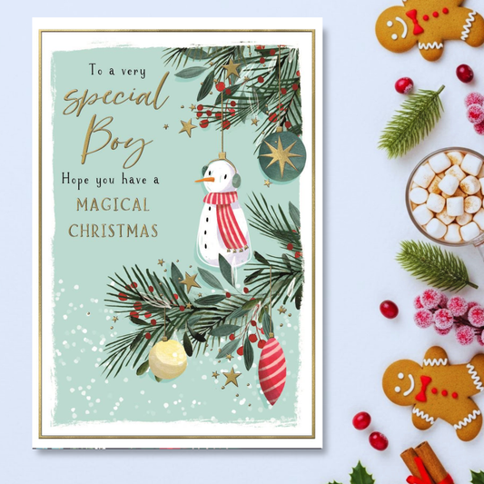 Special Boy's Christmas Card - Skylight Snowman