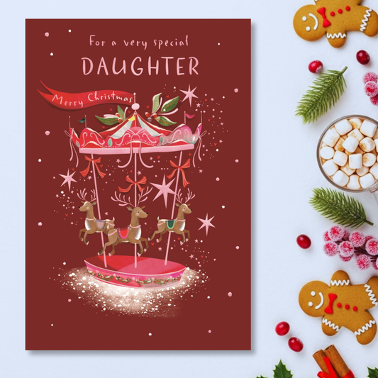 Daughter Christmas Card - Big World Little Things Carousel