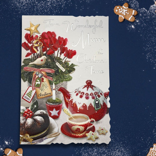 Mum Christmas Card - Velvet Festive Tea