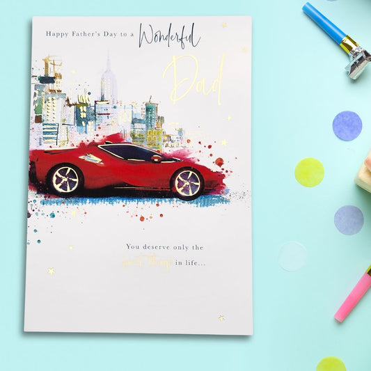 Dad Father's Day Card - Red Supercar