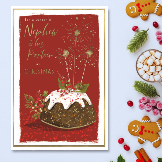 Nephew & Partner Christmas Card - Skylight Pudding
