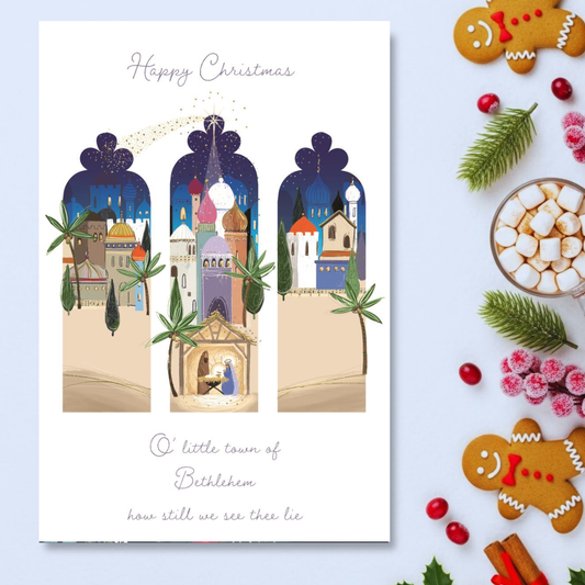 Open Christmas Card - O Little Town Of Bethlehem