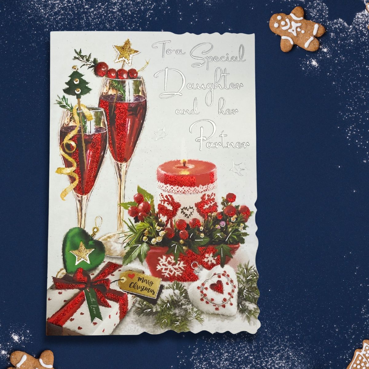 Daughter & Partner Christmas Card - Velvet Flutes