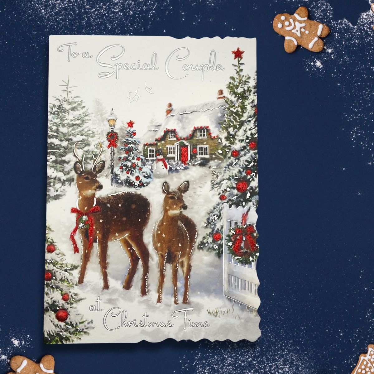 Special Couple Christmas Card - Velvet Reindeer