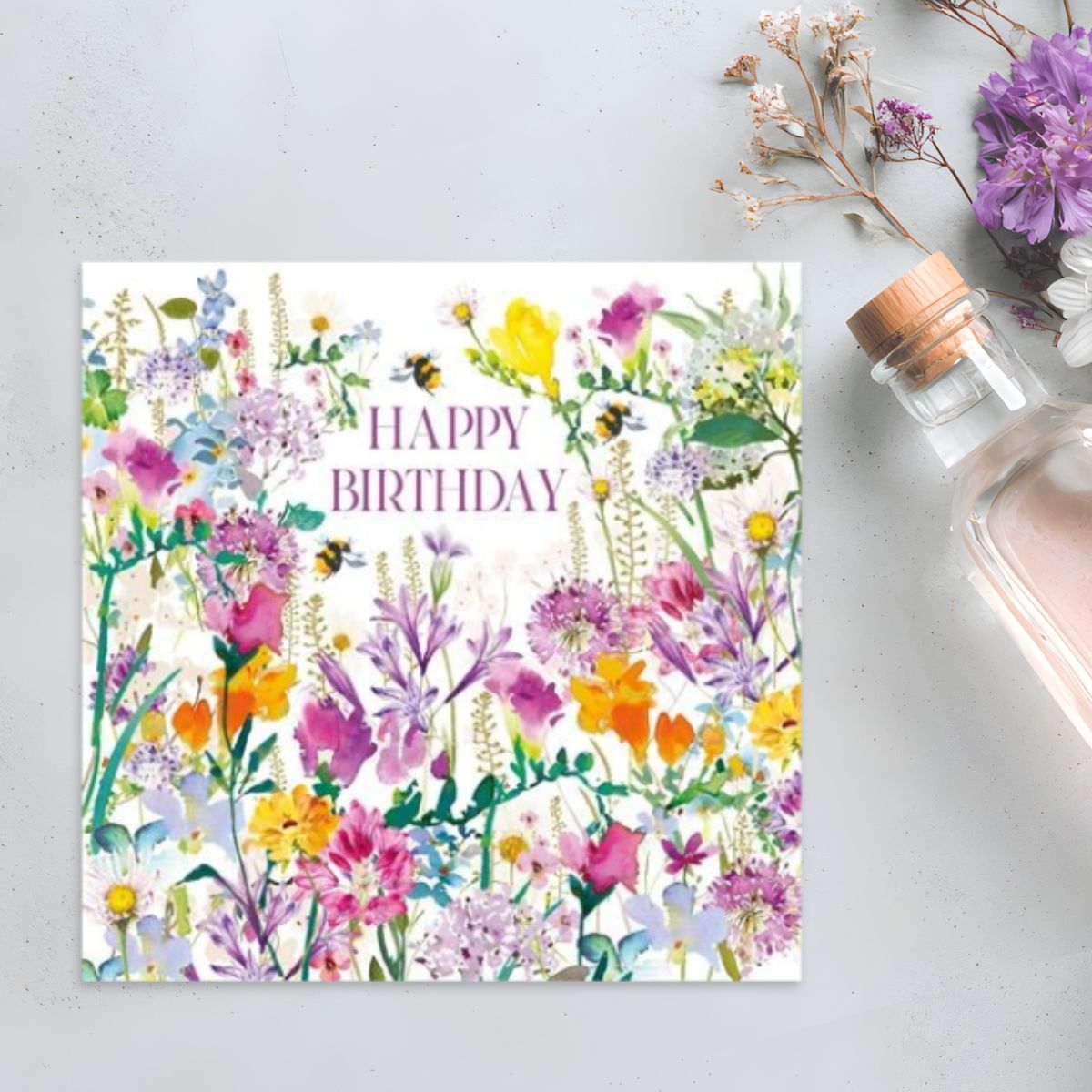 Pizazz Birthday Card - Mixed Summer Flowers