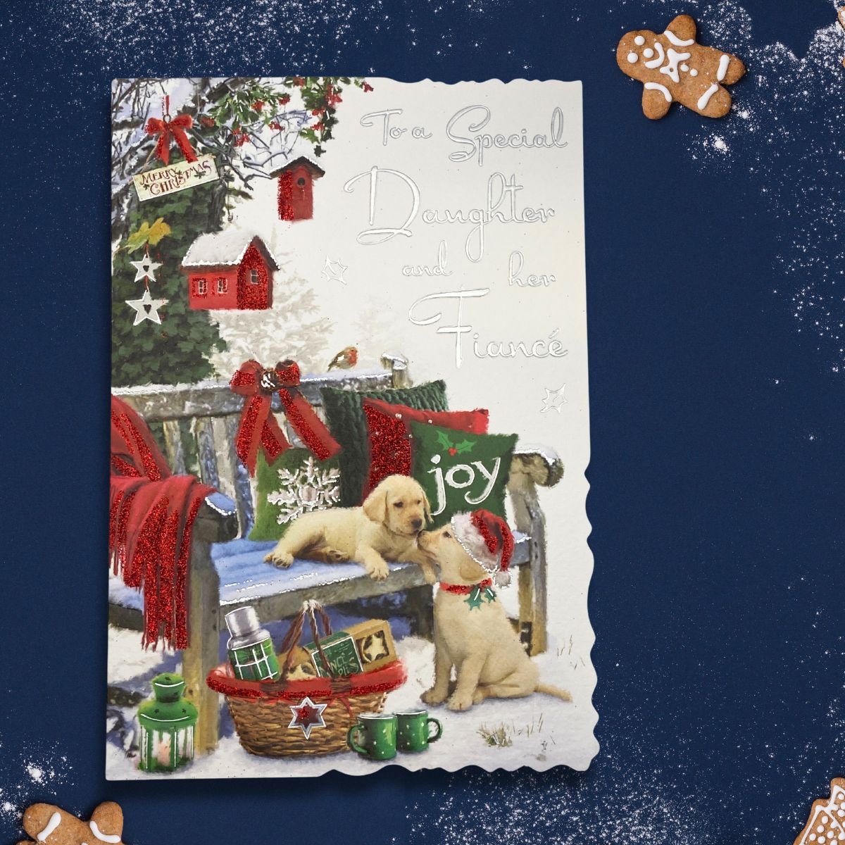 Daughter & Fiancé Christmas Card - Velvet Puppies