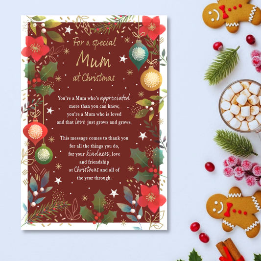 Mum Christmas Card - Most Especially For You