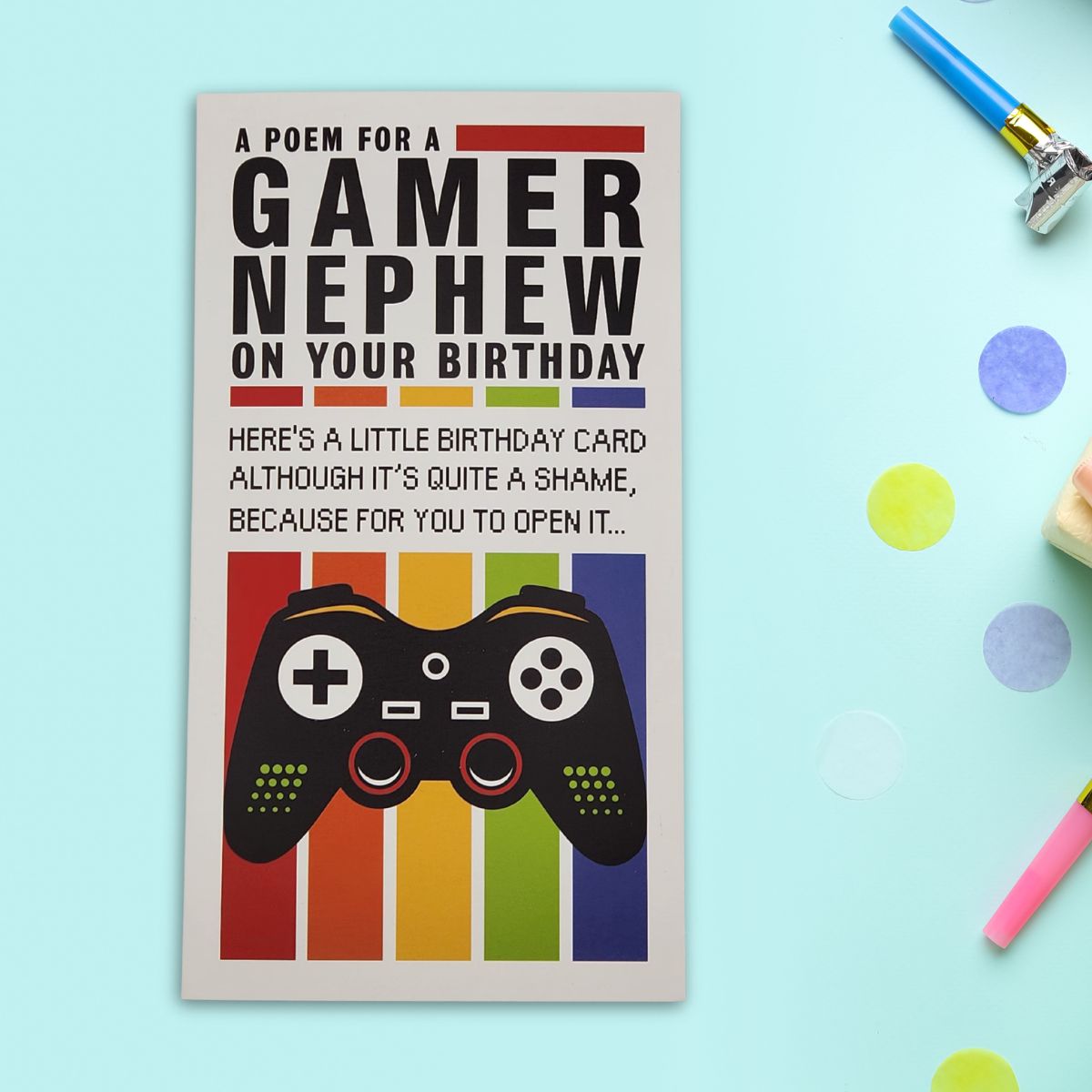 Nephew Birthday Card - A Poem For A Gamer