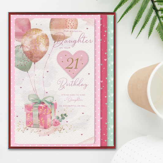 Daughter 21st Birthday Boxed Card - Brighstone Gift & Balloons