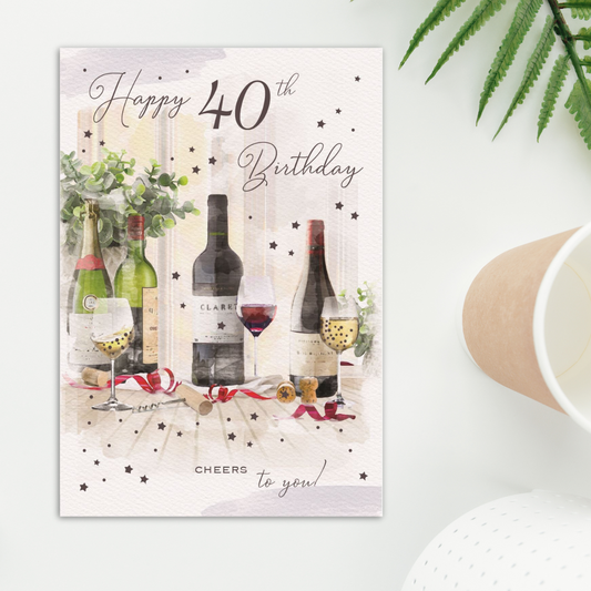 40th Birthday Card - Brighstone Wine