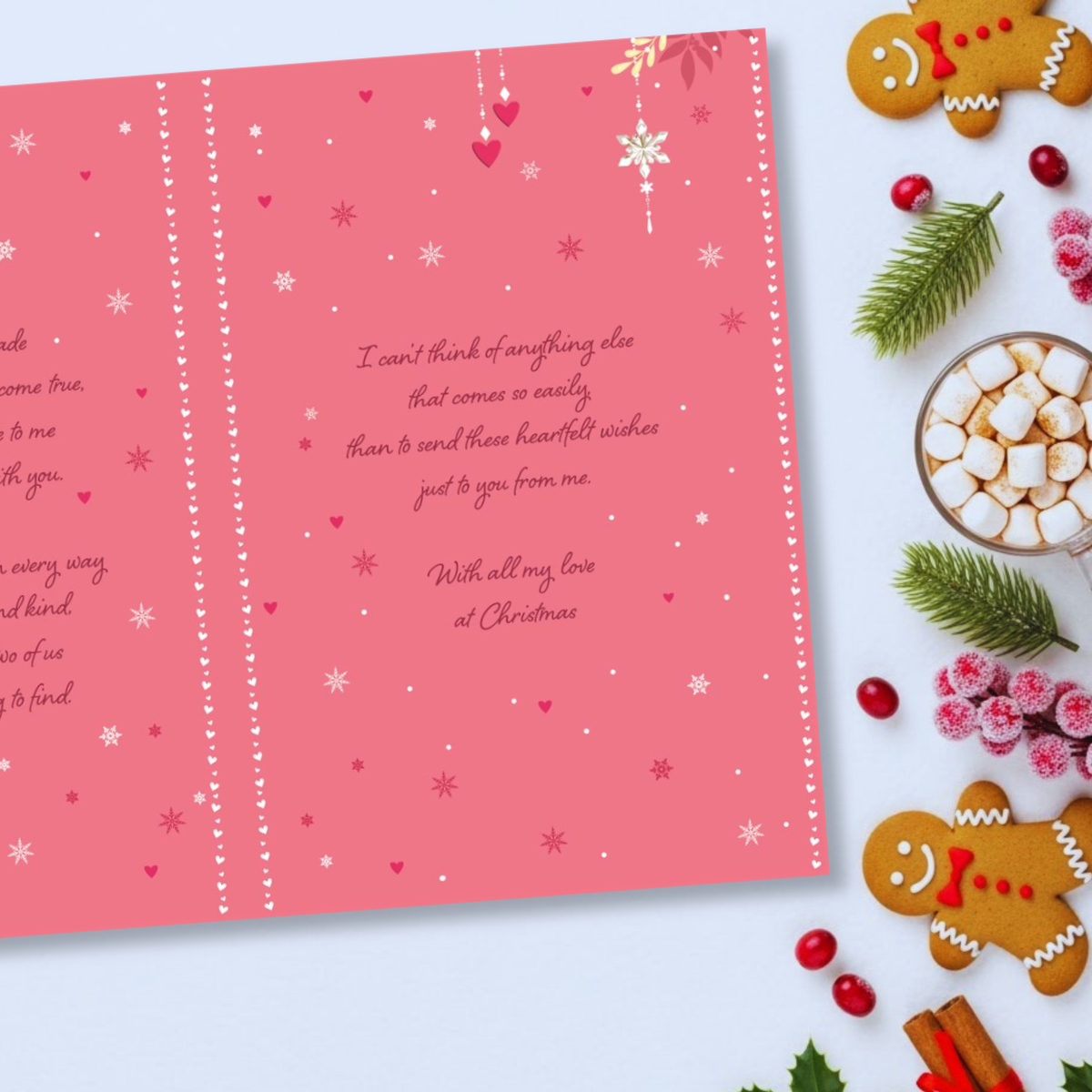 Wife Christmas Card - Joy Heart