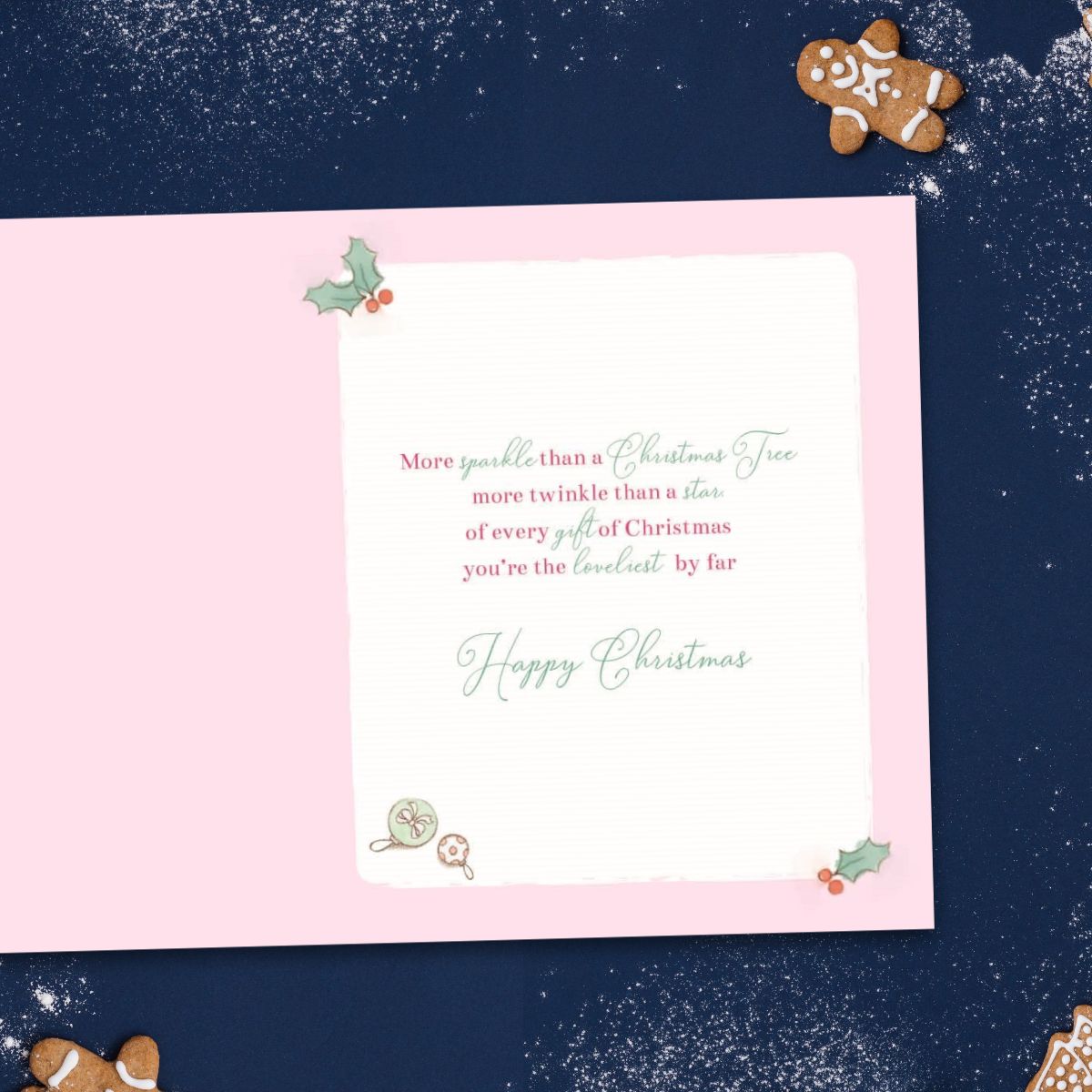 Great Granddaughter Christmas Card - Barley Bear