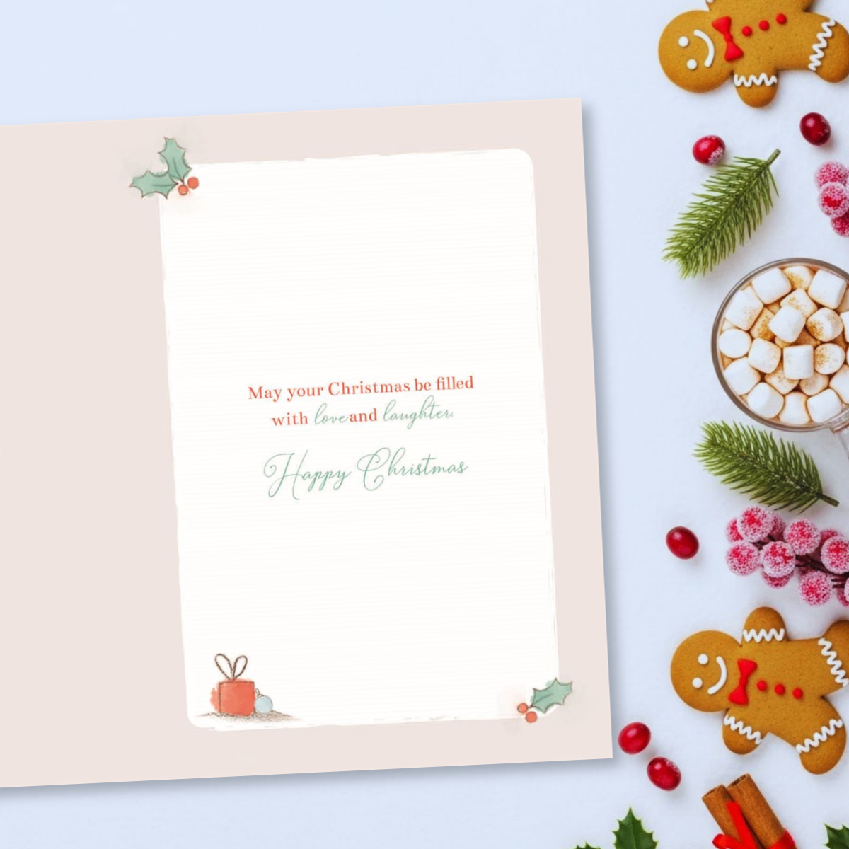 Friends Christmas Card - Barley Bear Couple Stroll