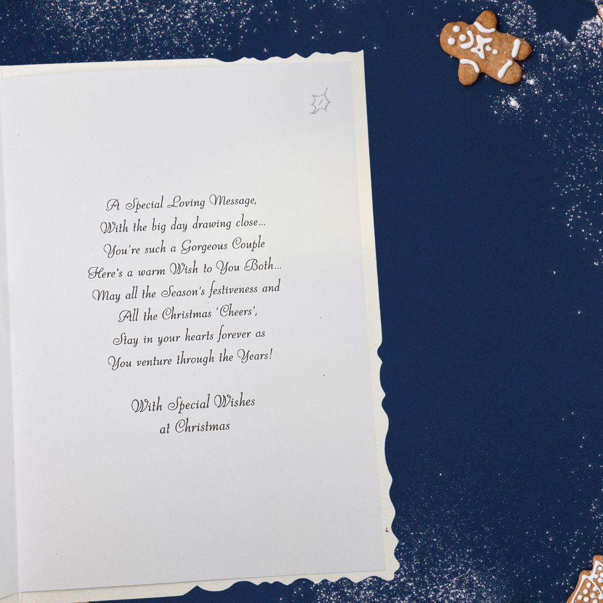 Grandson & His Fiancée Christmas Card - Velvet Holly Cottage