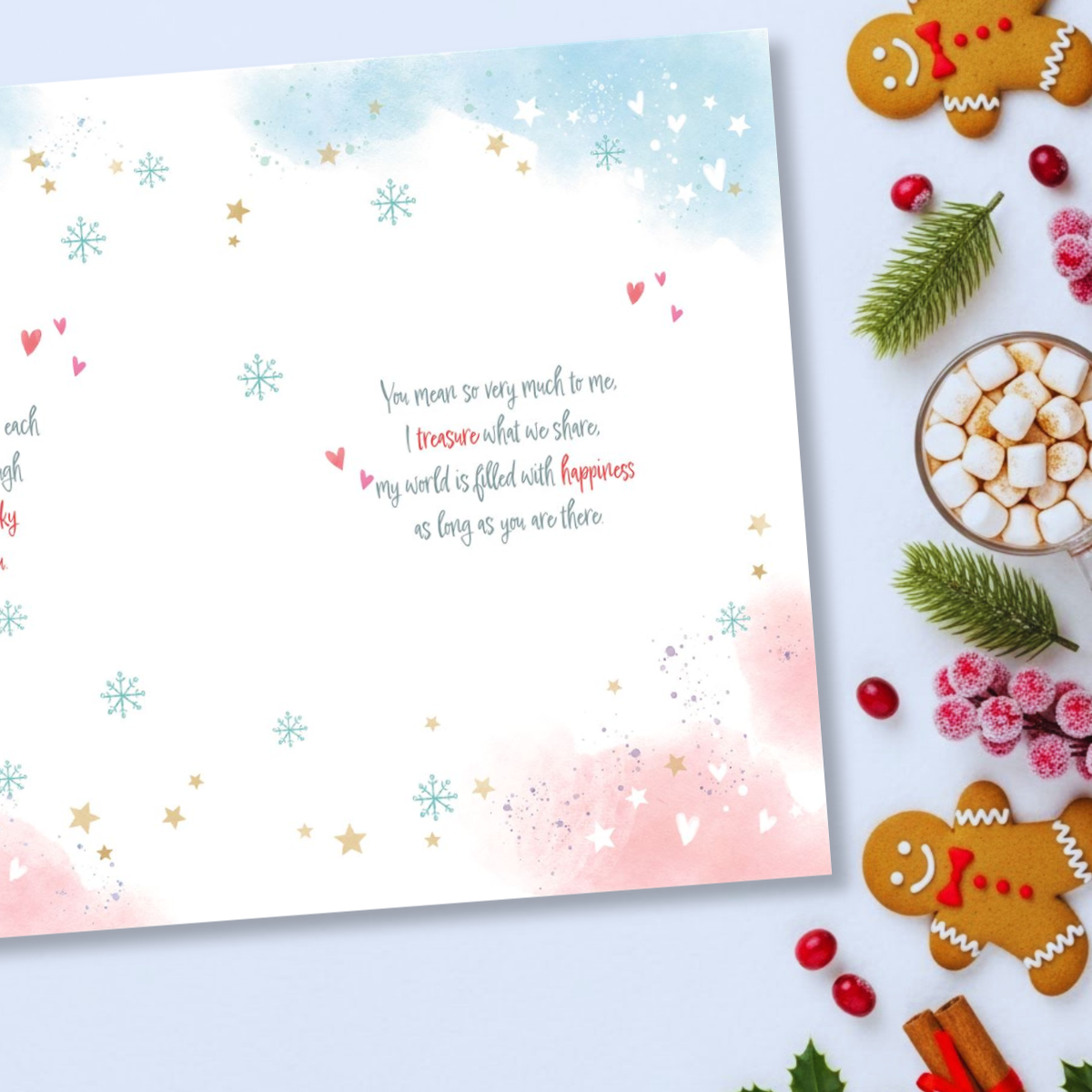 Wife Christmas Card - Awash With Colour Flutes