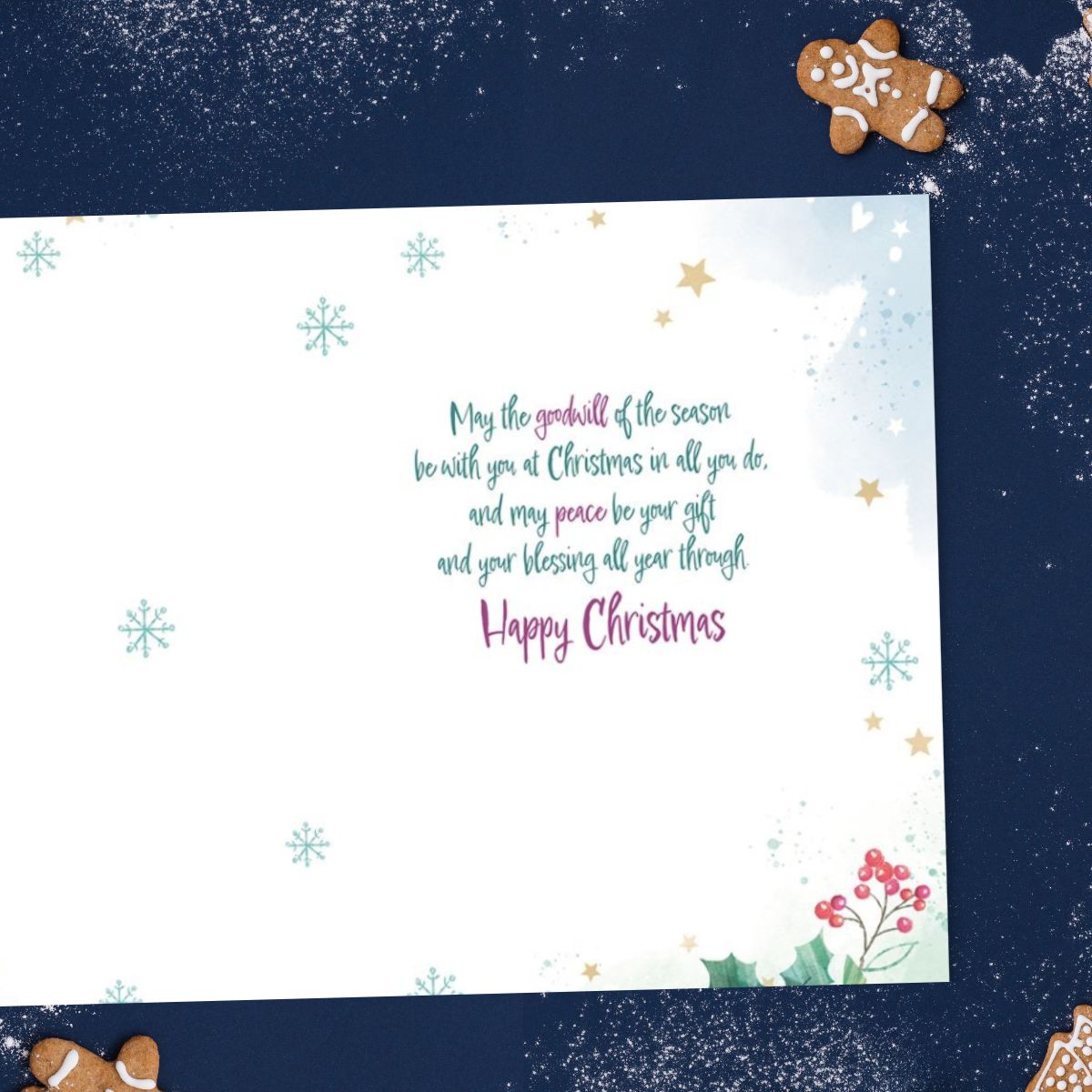 Open Christmas Card - Christmas Blessings Dove