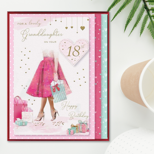 Granddaughter 18th Birthday Boxed Card - Brighstone Lady & Gifts