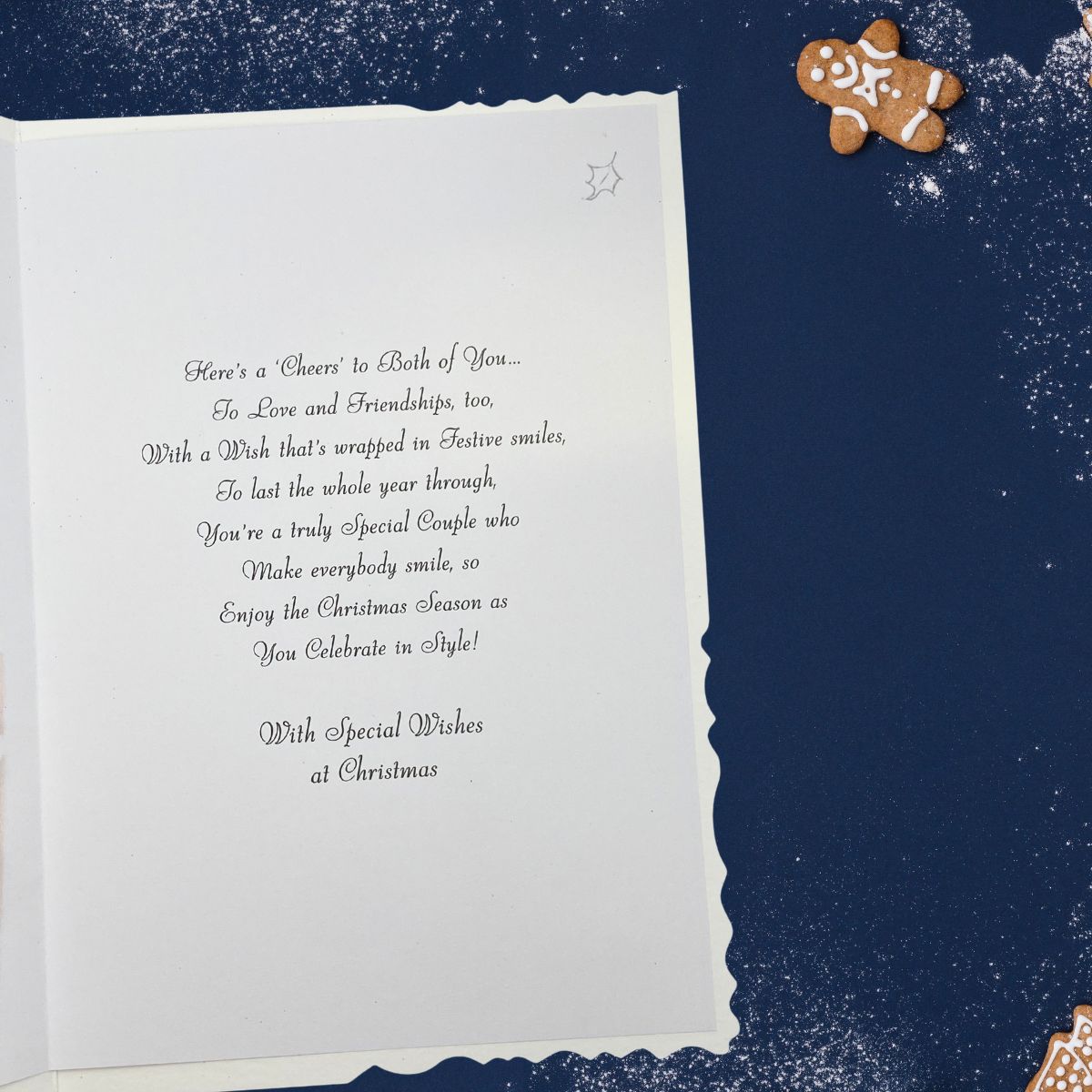 Son & Partner Christmas Card - Velvet Festive Fireplace