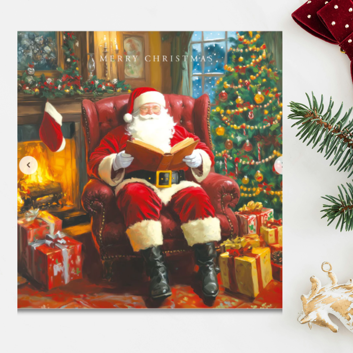 24 x Christmas Cards In Box - Tracks Deluxe Santa