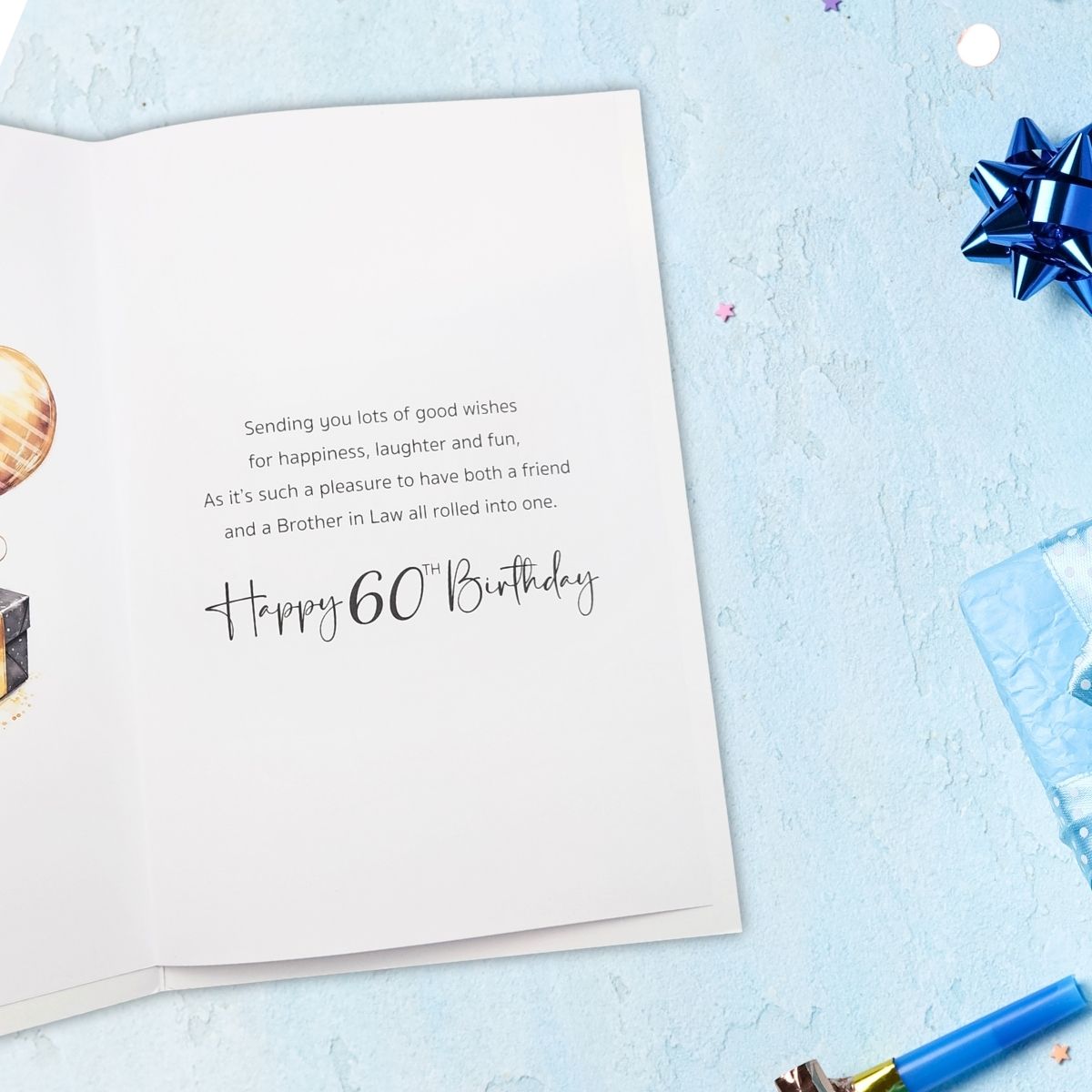 Brother-In-Law 60th Birthday Card - Gifts & Balloons