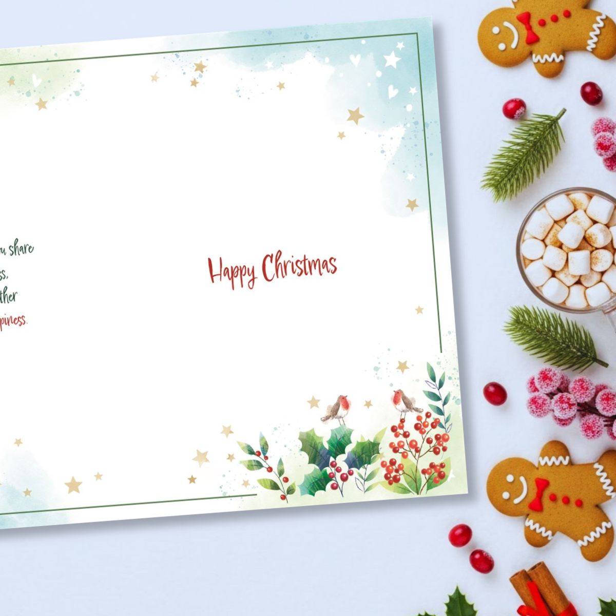 Special Couple Christmas Card - Awash With Colour Robins