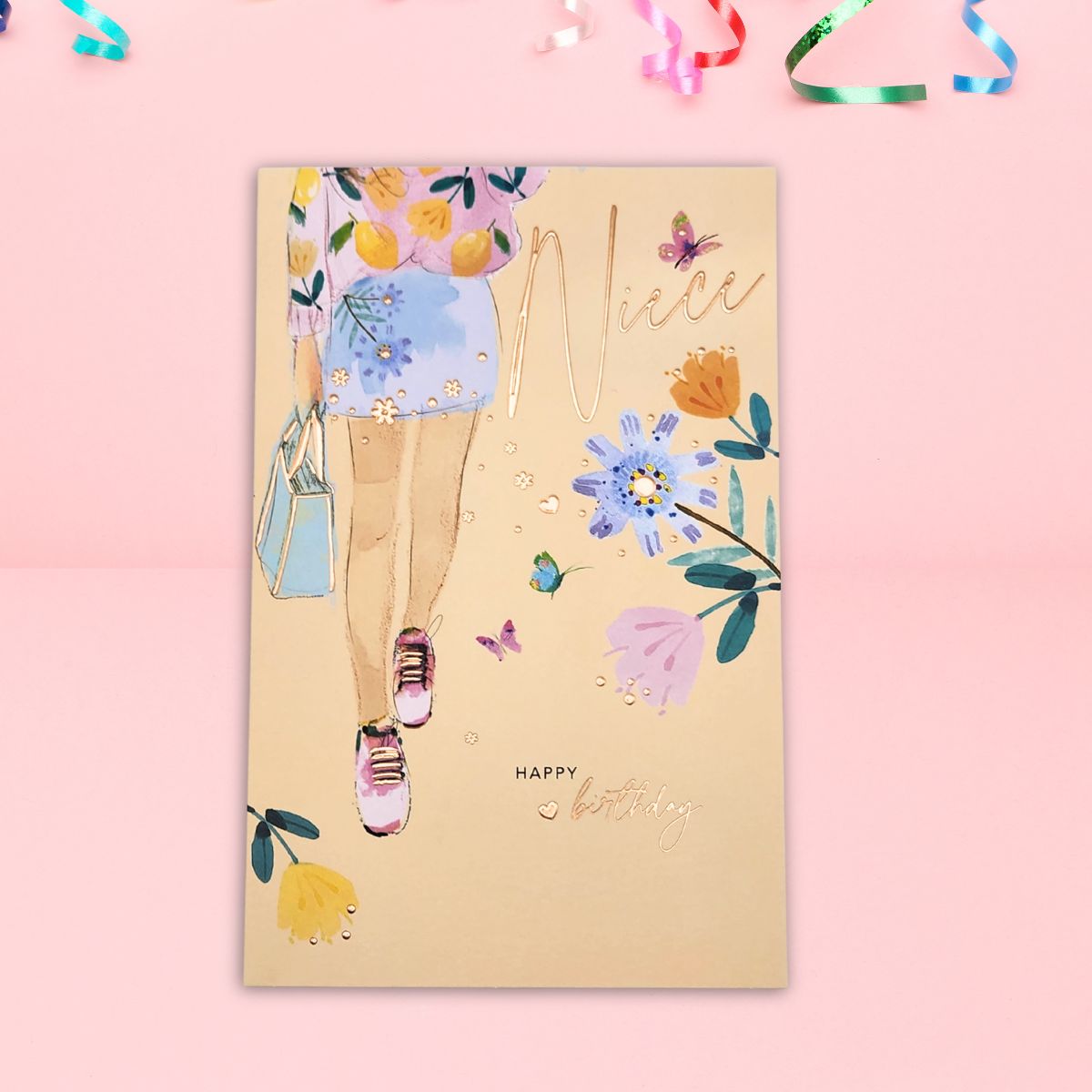 Niece Birthday Card - Floral Lady