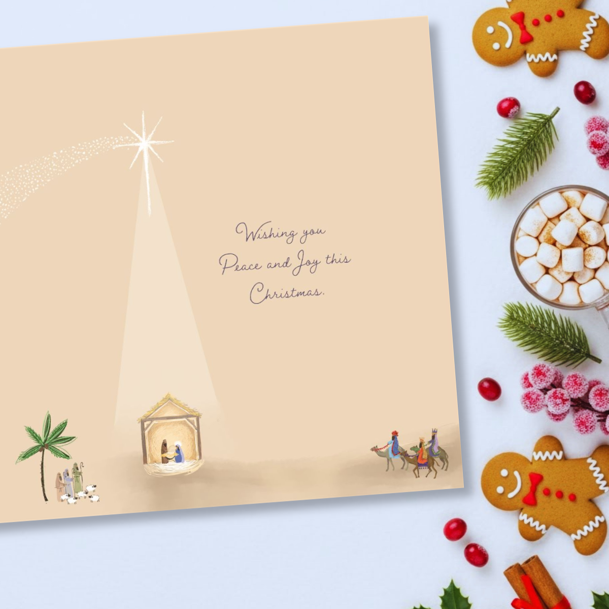 Open Christmas Card - O Little Town Of Bethlehem