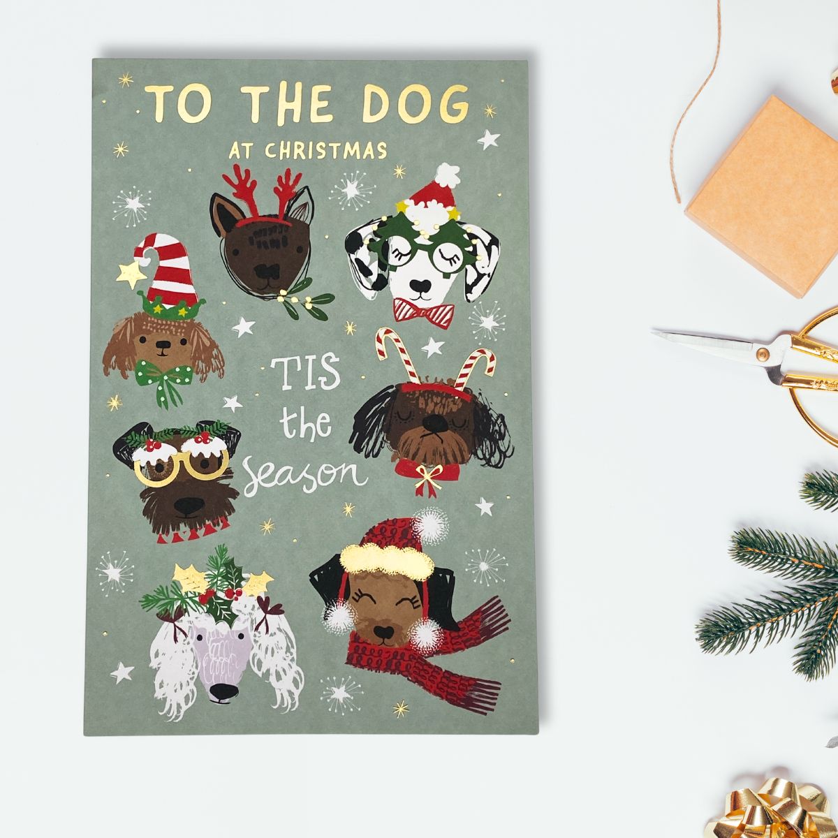 To The Dog Christmas Card - Cartoon Dogs