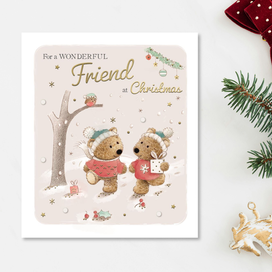 Friend Christmas Card - Barley Bear