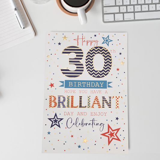 30th Birthday Card - Aztec Text